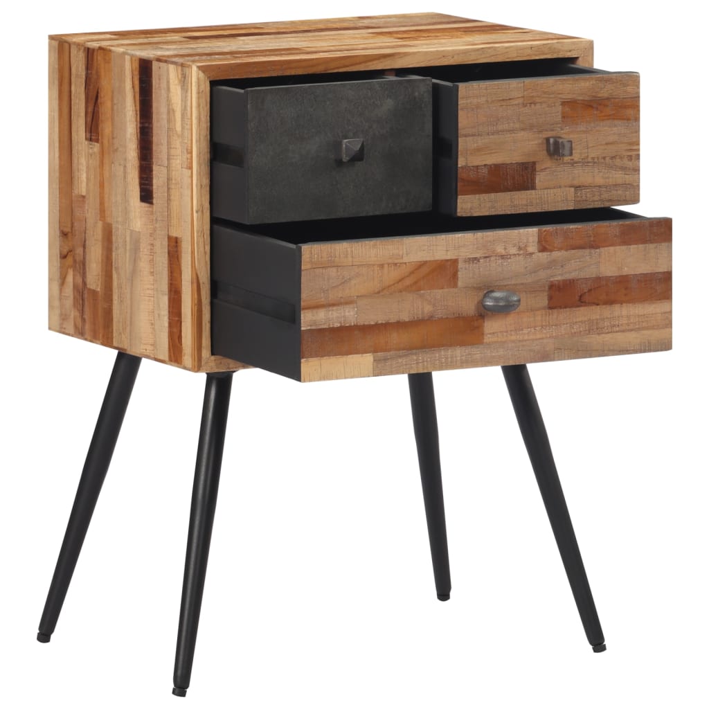 Bedside table 47x31.5x60 cm solid teak wood