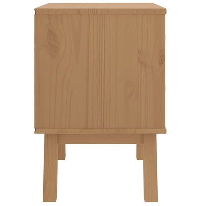 OLDEN bedside table in solid pine wood, white/brown