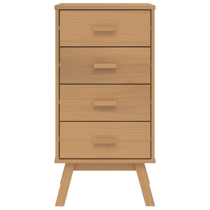 OLDEN bedside table in solid pine wood, brown