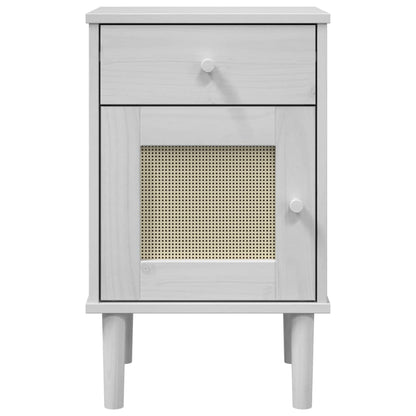 SENJA bedside table 40x35x65 cm solid pine white