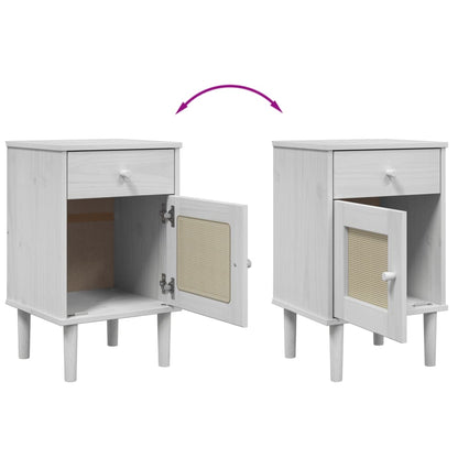 SENJA bedside table 40x35x65 cm solid pine white