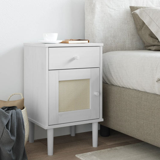 SENJA bedside table 40x35x65 cm solid pine white