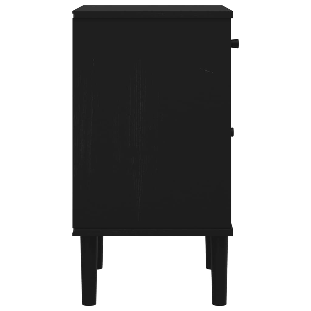 SENJA bedside table 40x35x65 cm solid pine black
