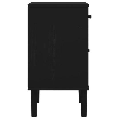 SENJA bedside table 40x35x65 cm solid pine black