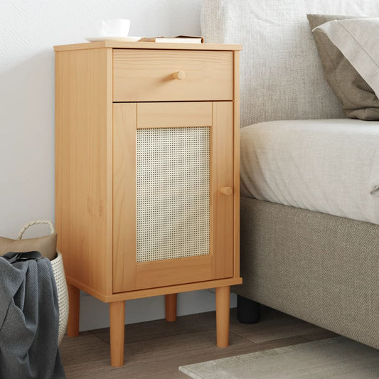 SENJA bedside table 40x35x80 cm solid pine brown