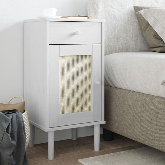 SENJA bedside table 40x35x80 cm solid pine white