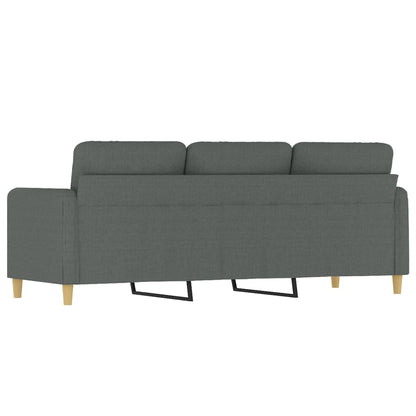 3-seater sofa 180 cm dark grey fabric