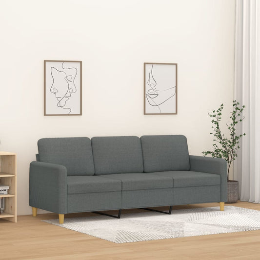 3-seater sofa 180 cm dark grey fabric
