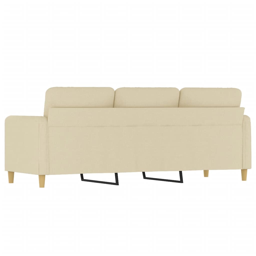 3-seater sofa in cream-colored fabric, 180 cm