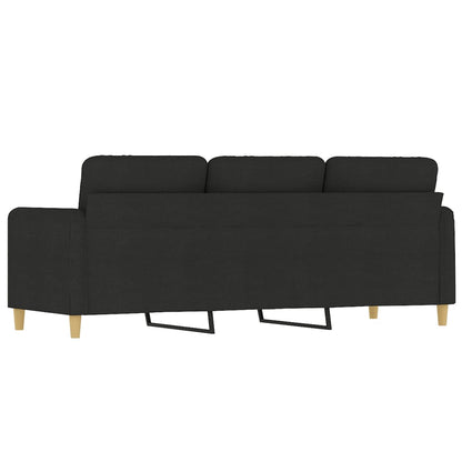Sofá de 3 lugares tecido 180 cm preto