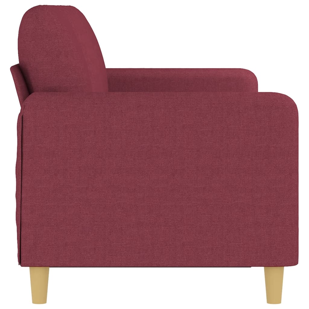 3-seater sofa in 180 cm red fabric