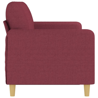 3-seater sofa in 180 cm red fabric