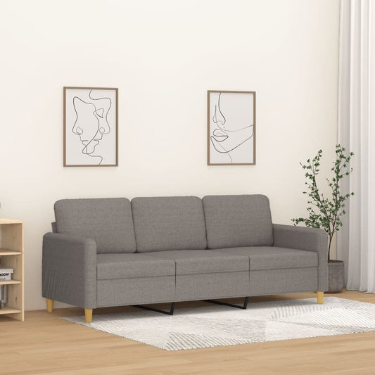 3-seater sofa in 180 cm grey-brown fabric