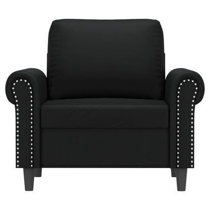 60 cm black artificial leather armchair
