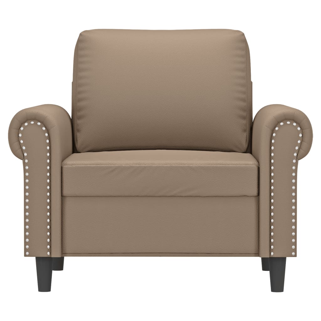 60 cm armchair in cappuccino faux leather