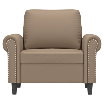 60 cm armchair in cappuccino faux leather