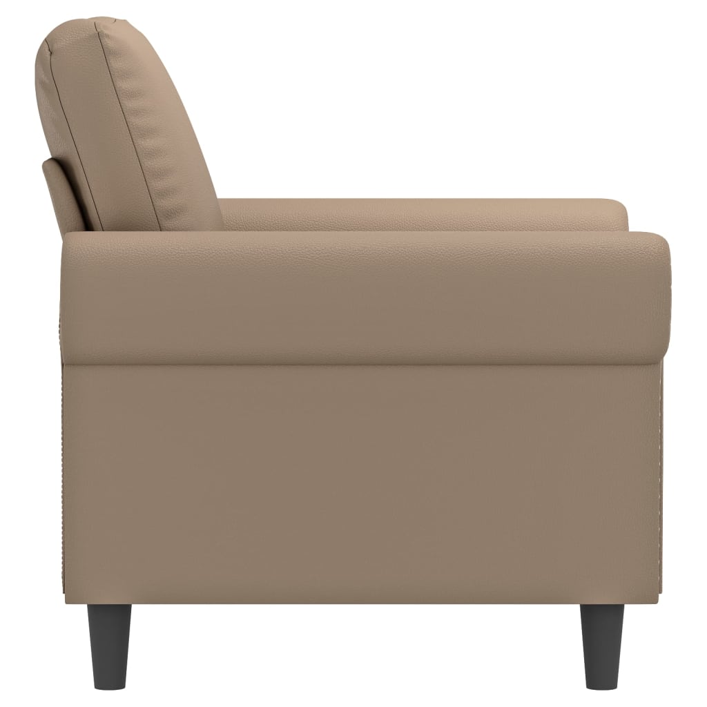 60 cm armchair in cappuccino faux leather