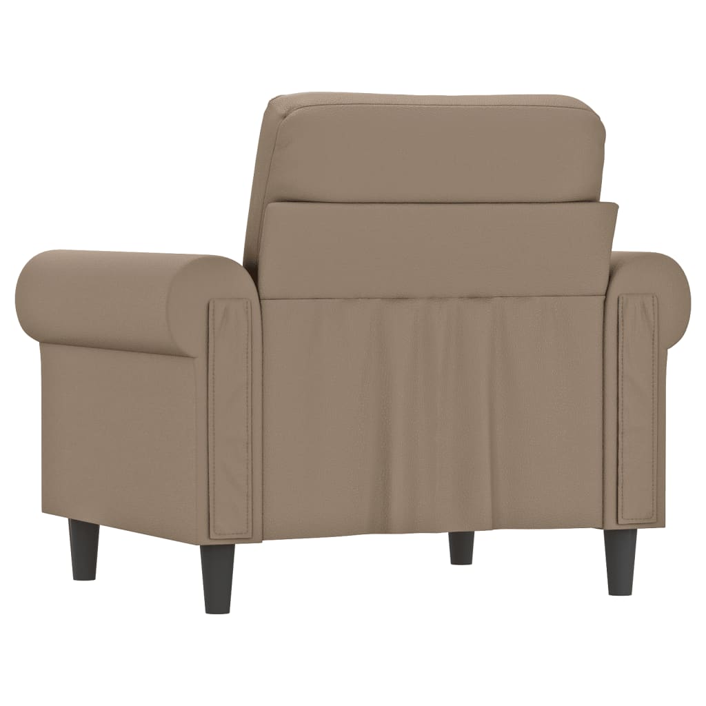 60 cm armchair in cappuccino faux leather