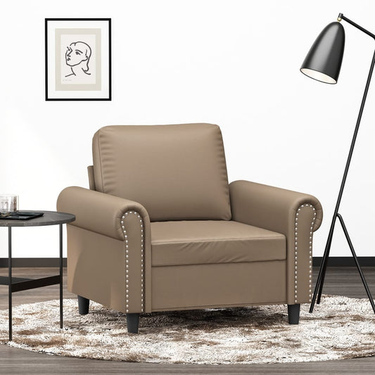 60 cm armchair in cappuccino faux leather