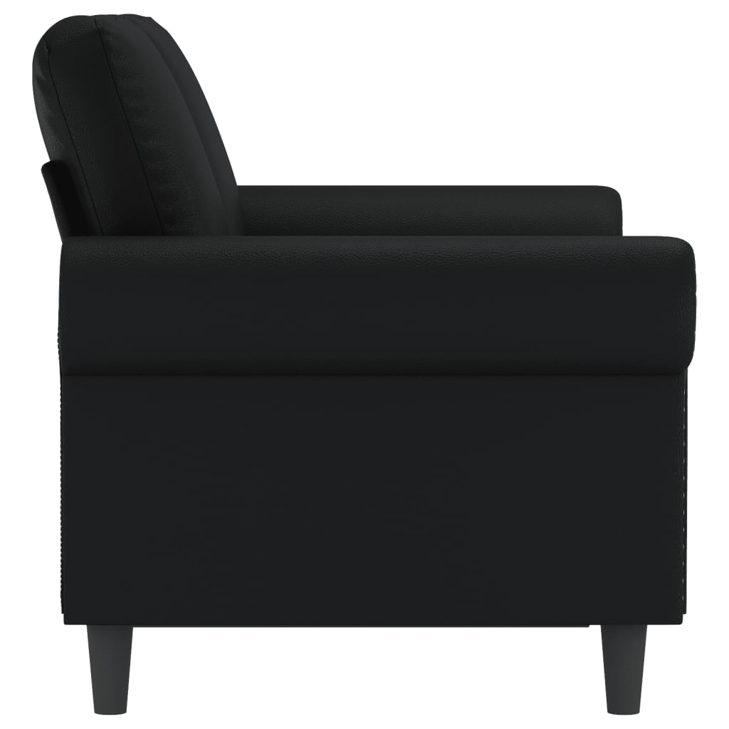 2-seater sofa 120 cm black artificial leather