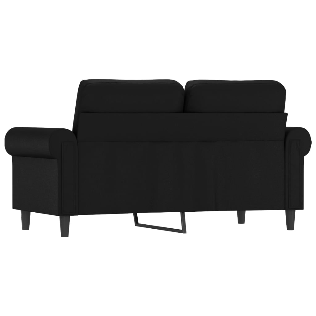 2-seater sofa 120 cm black artificial leather