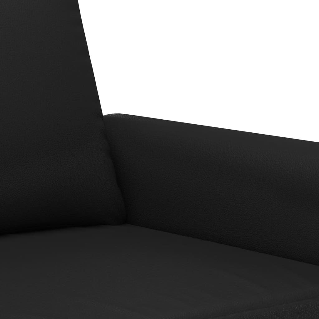 2-seater sofa 120 cm black artificial leather