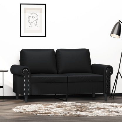 2-seater sofa 120 cm black artificial leather