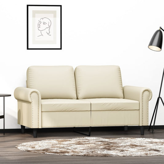 2-seater sofa 120 cm cream-colored artificial leather