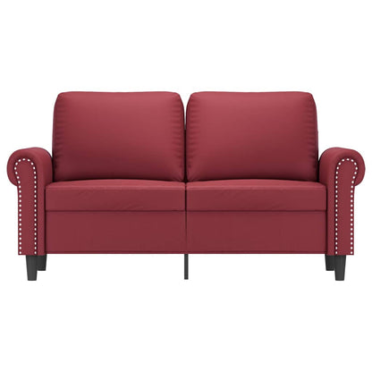 2-seater sofa 120 cm red faux leather