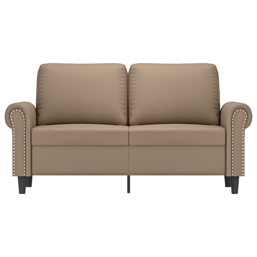 Sofá de 2 lugares 120 cm couro artificial cor cappuccino