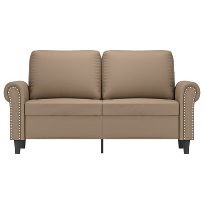 Sofá de 2 lugares 120 cm couro artificial cor cappuccino