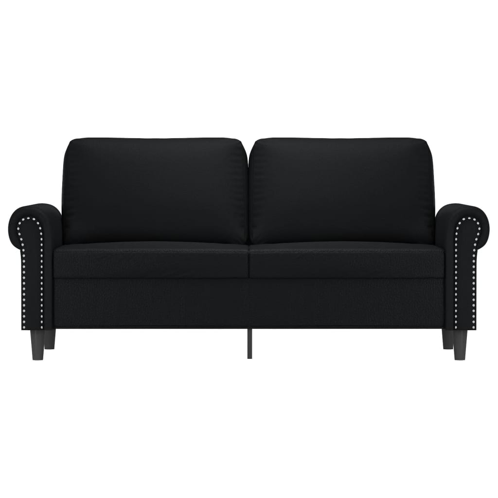 2-seater sofa 140 cm black faux leather