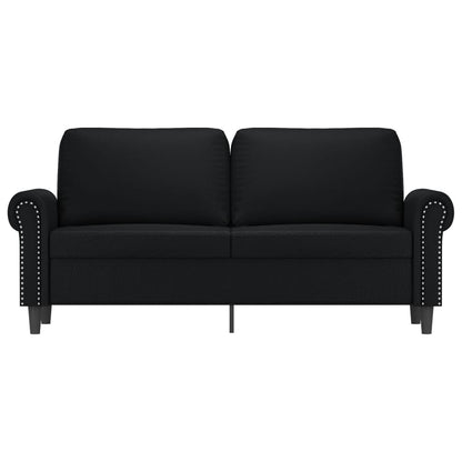 2-seater sofa 140 cm black faux leather