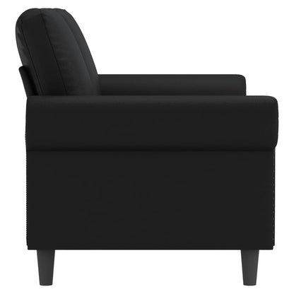 2-seater sofa 140 cm black faux leather