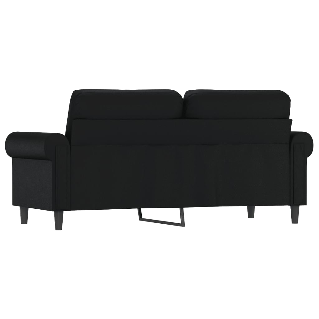 2-seater sofa 140 cm black faux leather