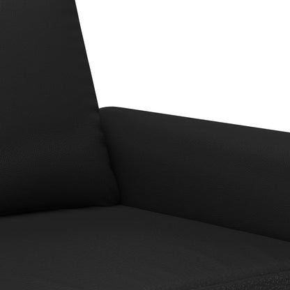 2-seater sofa 140 cm black faux leather
