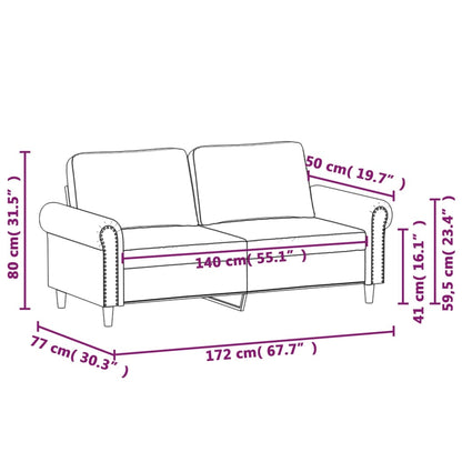 2-seater sofa 140 cm black faux leather
