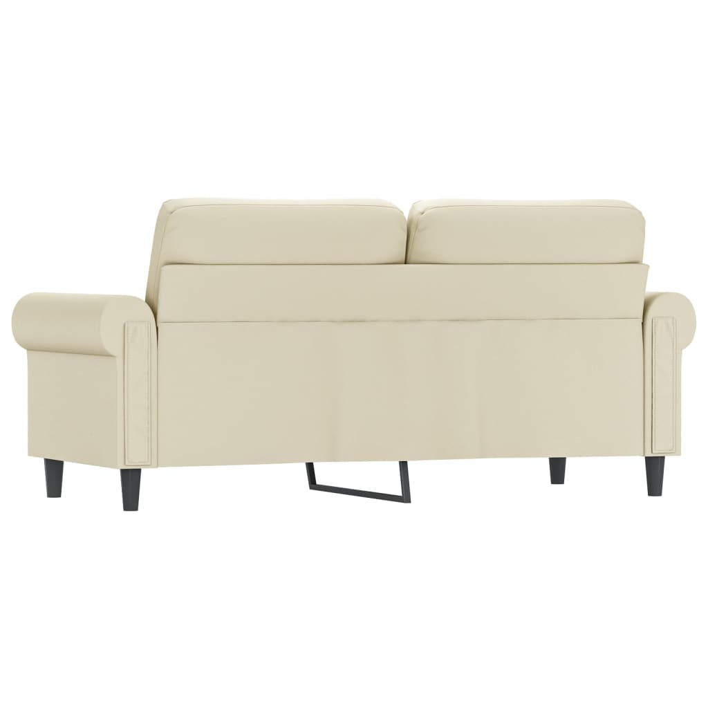 Sofá de 2 lugares 140 cm couro artificial cor creme