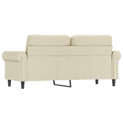 Sofá de 2 lugares 140 cm couro artificial cor creme