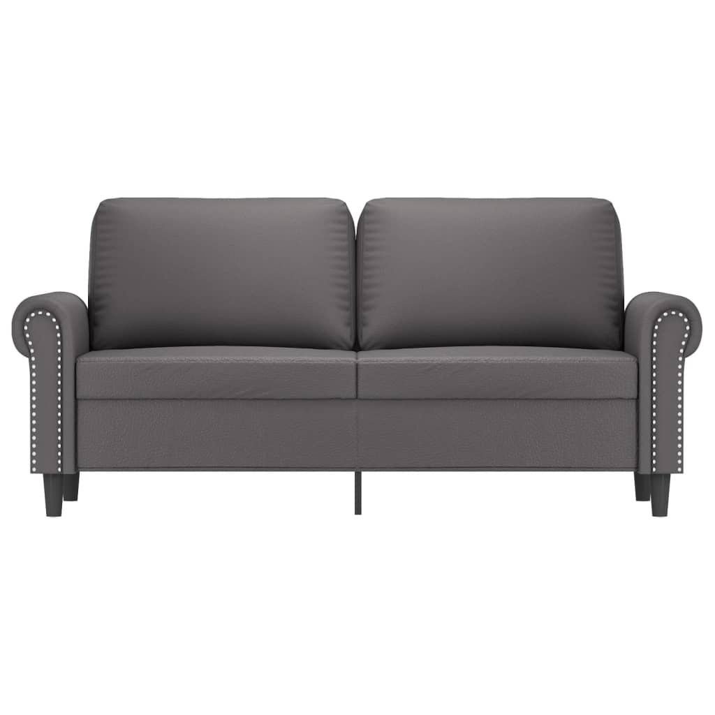 2-seater sofa 140 cm grey faux leather