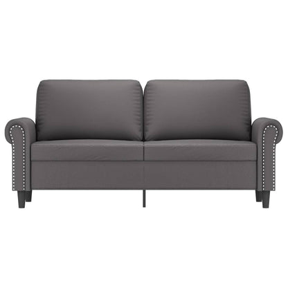 2-seater sofa 140 cm grey faux leather