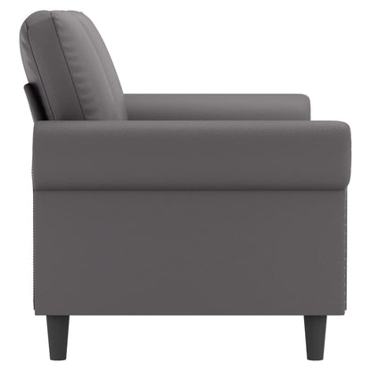 2-seater sofa 140 cm grey faux leather