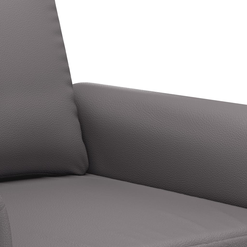 2-seater sofa 140 cm grey faux leather