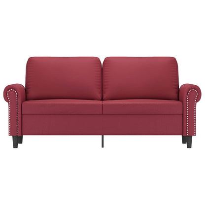 2-seater sofa 140 cm red faux leather