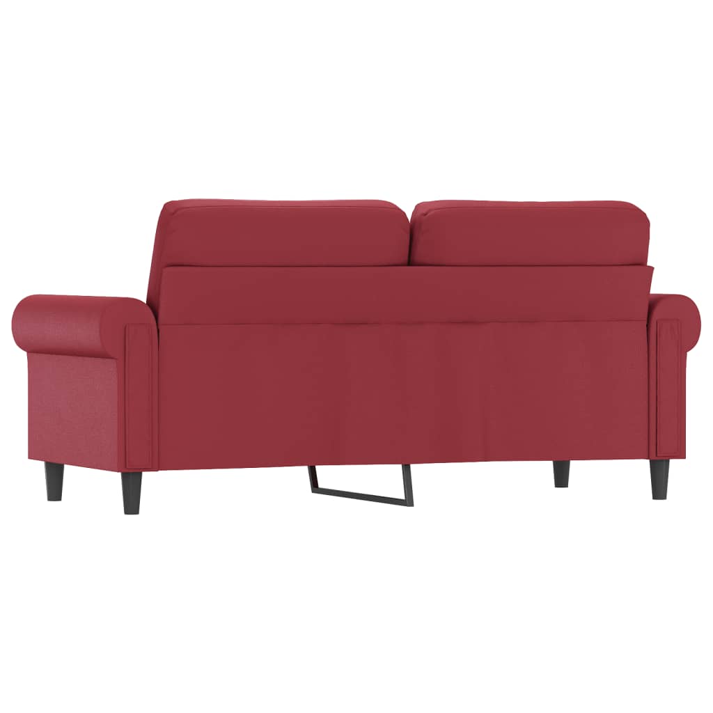 2-seater sofa 140 cm red faux leather