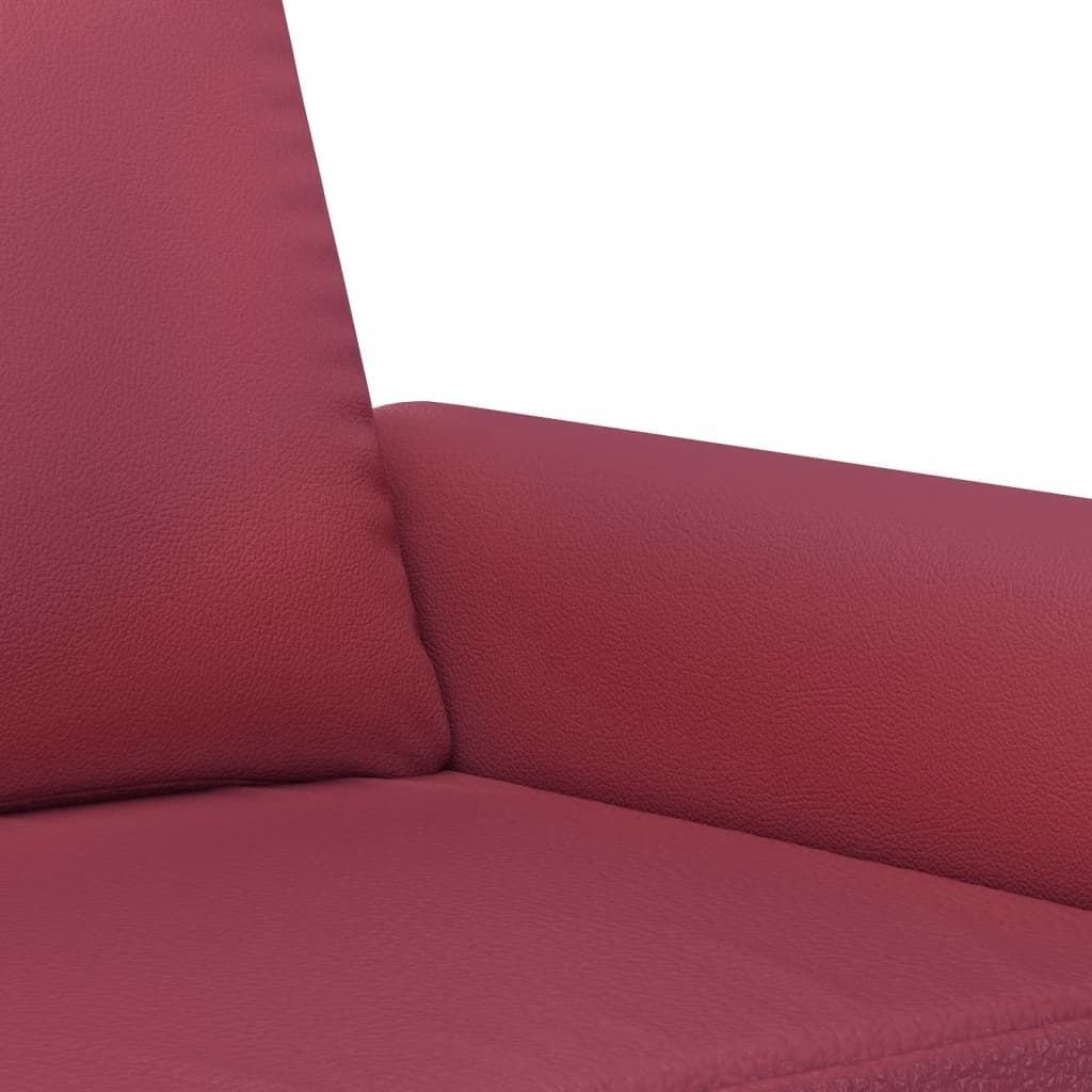 2-seater sofa 140 cm red faux leather