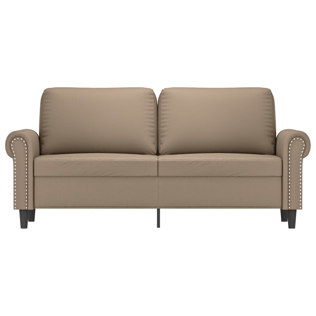 2-seater sofa 140 cm in cappuccino-colored faux leather