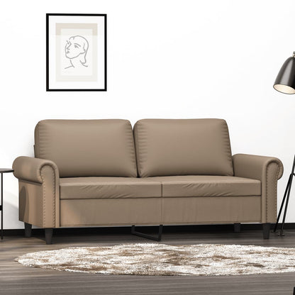 2-seater sofa 140 cm in cappuccino-colored faux leather