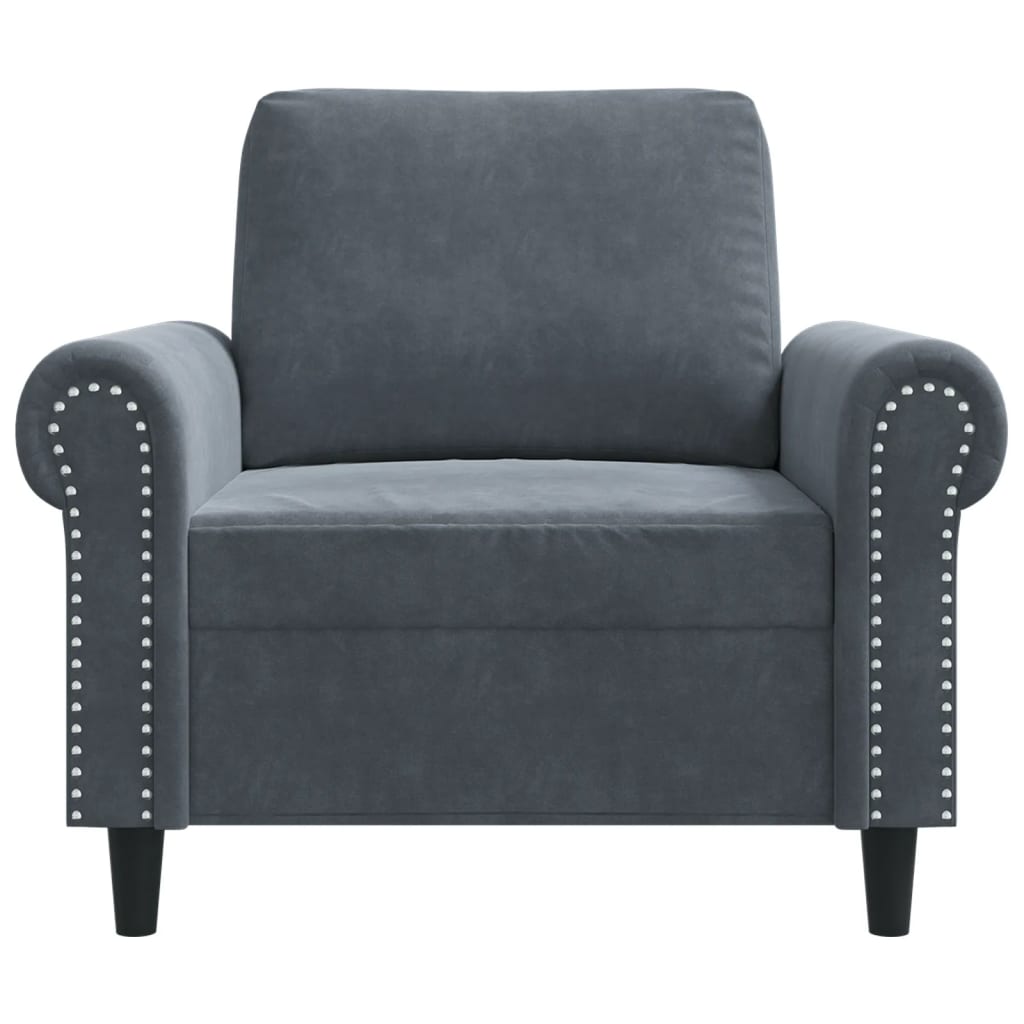 60 cm dark green velvet armchair