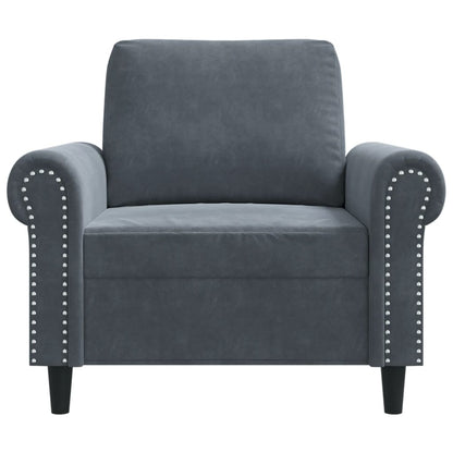 60 cm dark green velvet armchair